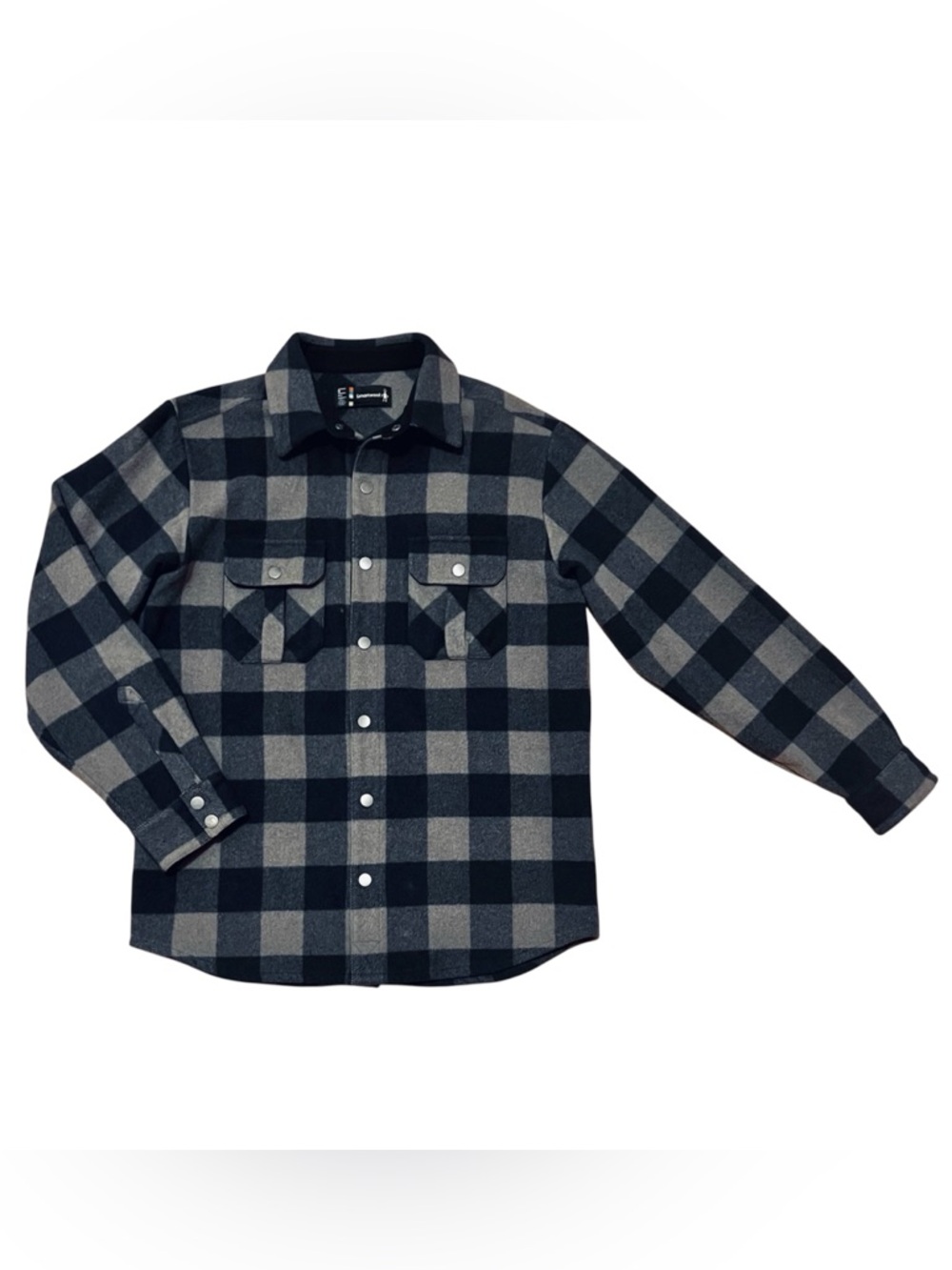 Smartwool Anchor line Wool Snap Shaket Shirt Jacket Mens Medium Navy/Gray